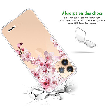 Avis Evetane Coque iPhone 11 Pro Max silicone transparente Motif Cerisier ultra resistant