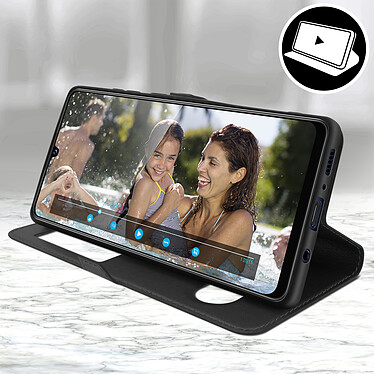 Acheter Avizar Housse Samsung Galaxy A42 5G Étui Intégral Double Fenêtre Support Vidéo noir