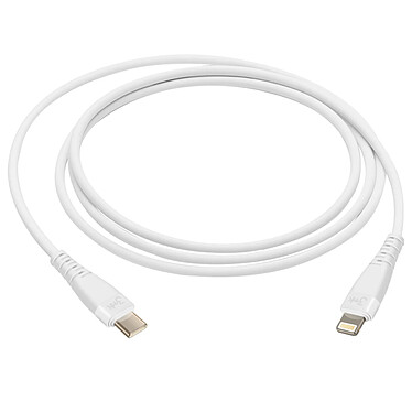 3mk Câble USB C vers Lightning 20W Charge Rapide Silicone Résistant 1m Blanc
