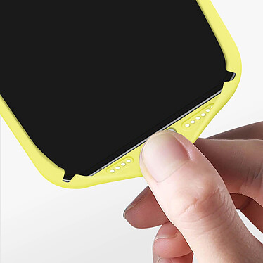 Avizar Coque pour iPhone 15 Pro Max Silicone Semi-rigide Finition Douce au Toucher Fine  Jaune pas cher