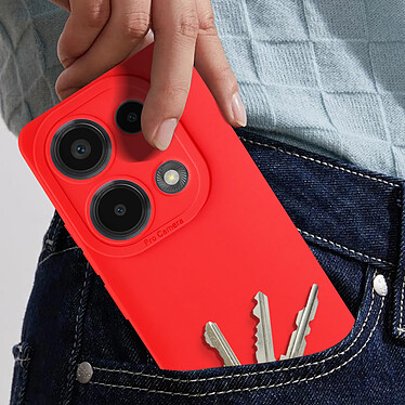 Avis Avizar Coque pour Xiaomi Redmi Note 13 Pro 4G Silicone Mat Protection Caméra Rouge