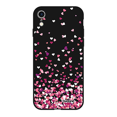 Evetane Coque iPhone Xr Silicone Liquide Douce noir Confettis De Coeur