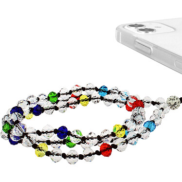 Avizar Bijou de Téléphone Bracelet à Perles Cristal Collection Krista multicolore