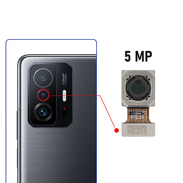 Avis Clappio Caméra Arrière Objectif Macro 5MP pour Xiaomi 11T et 11T Pro Noir