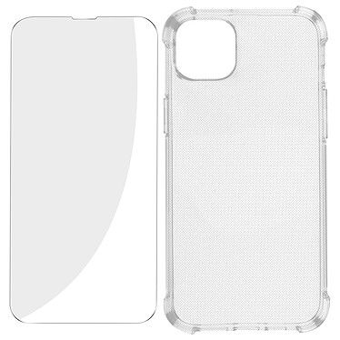 Avizar Pack Protection pour iPhone 14 Coque Renforcée + Verre Trempé  Transparent