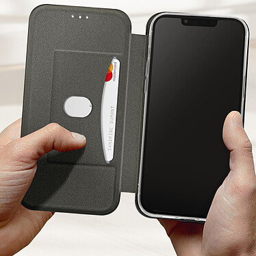 Avis Avizar Housse pour iPhone 14 Clapet Porte-carte Support Vidéo Design élégant  Noir