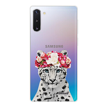 Evetane Coque Samsung Galaxy Note 10 360 intégrale transparente Motif Leopard Couronne Tendance