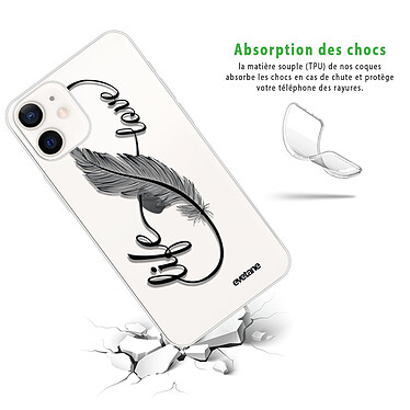 Avis Evetane Coque iPhone 12 mini silicone transparente Motif Love Life ultra resistant