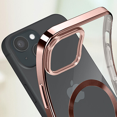 Acheter Avizar Coque MagSafe pour iPhone 15 Plus Silicone Protection Caméra  Contour Chromé Rose
