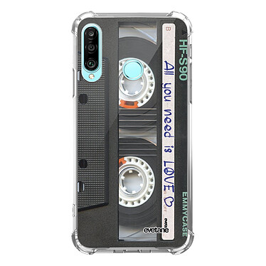 Evetane Coque Huawei P30 Lite/ P30 Lite XL anti-choc souple angles renforcés transparente Motif Cassette