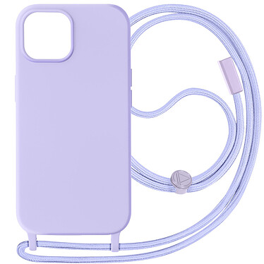 Avizar Coque Cordon pour iPhone 15 Plus Semi-Rigide Lanière Tour du Cou 80cm  Violet