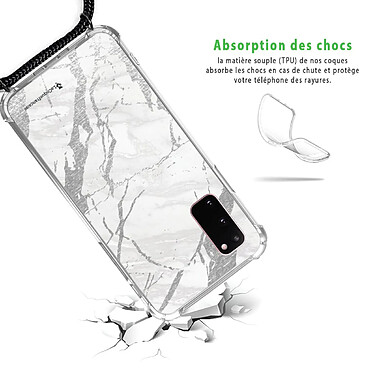 Avis LaCoqueFrançaise Coque cordon Samsung Galaxy S20 Dessin Marbre gris