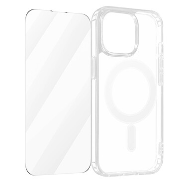 4smarts Pack Protection pour iPhone 15 Pro Max Coque MagSafe Verre Trempé  Transparent