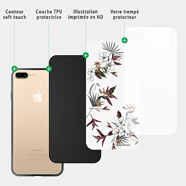 Acheter LaCoqueFrançaise Coque iPhone 7 Plus/ 8 Plus Coque Soft Touch Glossy Fleurs Sauvages Design