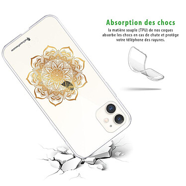 Avis LaCoqueFrançaise Coque iPhone 11 silicone transparente Motif Mandala Or ultra resistant