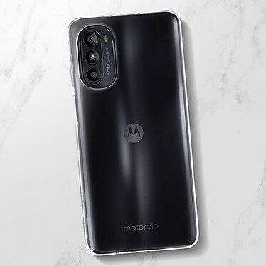Avizar Coque pour Motorola Moto G52 et G82 Silicone Souple et Film Verre Trempé 9H  transparent pas cher