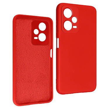 Avizar Coque pour Xiaomi Redmi Note 12 Pro 5G et 12 Pro Plus 5G Silicone Semi-rigide Finition Soft-touch  Rouge