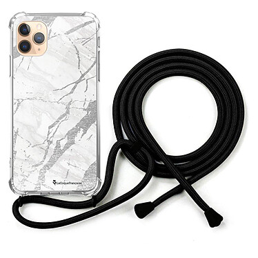LaCoqueFrançaise Coque cordon iPhone 11 Pro Max Dessin Marbre gris