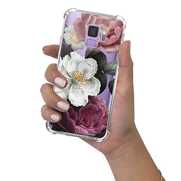 LaCoqueFrançaise Coque Samsung Galaxy S9 anti-choc souple angles renforcés transparente Motif Fleurs roses pas cher