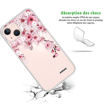 Avis Evetane Coque iPhone 13 silicone transparente Motif Cerisier ultra resistant