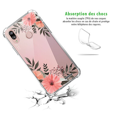 Avis Evetane Coque Huawei P20 Lite anti-choc souple angles renforcés transparente Motif Fleurs roses