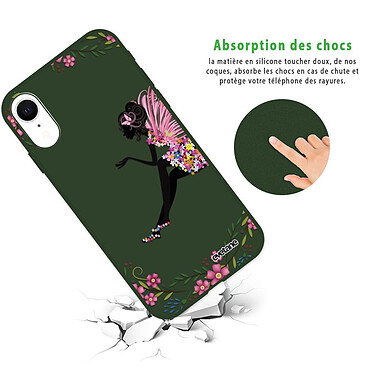 Avis Evetane Coque iPhone Xr Silicone Liquide Douce vert kaki Fée Fleurale