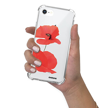 Evetane Coque iPhone 7/8/ iPhone SE 2020 anti-choc souple angles renforcés transparente Motif Coquelicot pas cher