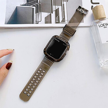 Avis Avizar Bracelet pour Apple Watch 49mm Silicone Bumper Ajustable  Transparent Noir