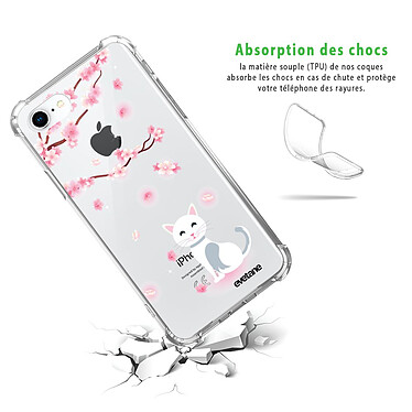 Avis Evetane Coque iPhone 7/8/ iPhone SE 2020 anti-choc souple angles renforcés transparente Motif Chat et Fleurs