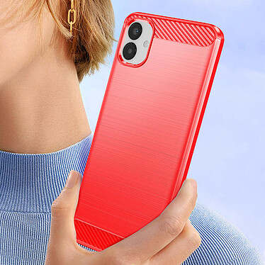 Avizar Coque pour Samsung Galaxy A05 Effet Carbone Silicone Flexible Antichoc  Rouge pas cher