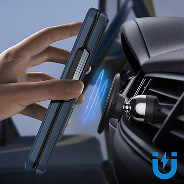 Acheter Avizar Coque pour Samsung Galaxy Z Fold 5 Hybride Bague Support Magnétique  Bleu Nuit