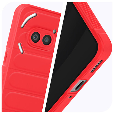 Avizar Coque pour Nothing Phone 2a Antichoc Silicone Motif texturé 3D Rouge pas cher