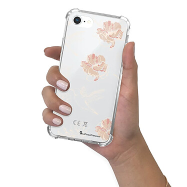 LaCoqueFrançaise Coque iPhone 7/8/ iPhone SE 2020 Silicone antichocs Solides coins renforcés  transparente Motif Fleurs Blanches pas cher