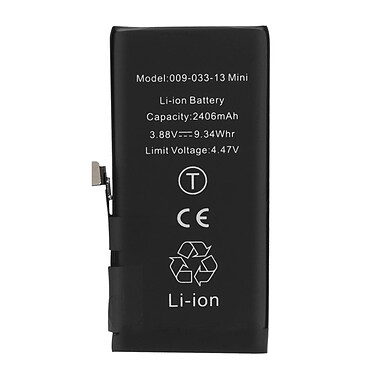 Clappio Batterie Decode PCB Version pour iPhone 13 Mini 2406mAh Noir