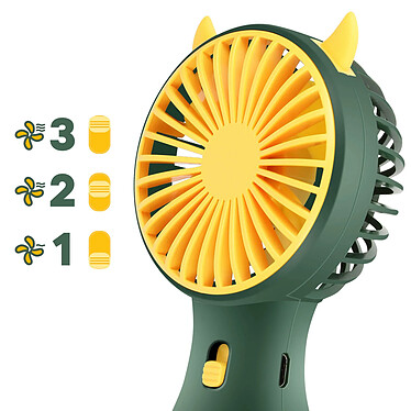 Avizar Mini Ventilateur Portatif Kawaii Silencieux et Rechargeable Vert Foncé pas cher