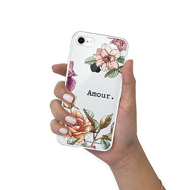 LaCoqueFrançaise Coque iPhone 7/8/ iPhone SE 2020 360 intégrale transparente Motif Amour en fleurs Tendance pas cher