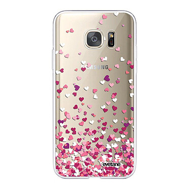 Evetane Coque Samsung Galaxy S7 360 intégrale transparente Motif Confettis De Coeur Tendance