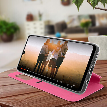 Avis Avizar Housse Samsung Galaxy A42 5G Fenêtre d'Affichage Porte-carte Support Vidéo rose