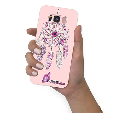 Evetane Coque Samsung Galaxy S8 Silicone Liquide Douce rose pâle Carpe diem pas cher