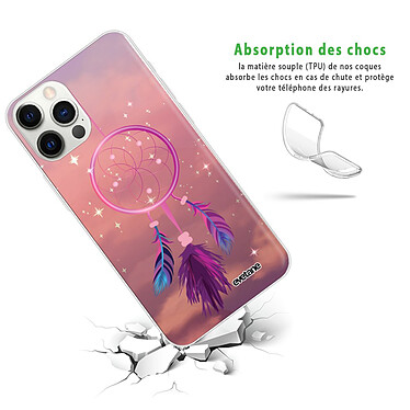 Avis Evetane Coque iPhone 12 Pro Max 360 intégrale transparente Motif Attrape rêve rose Tendance