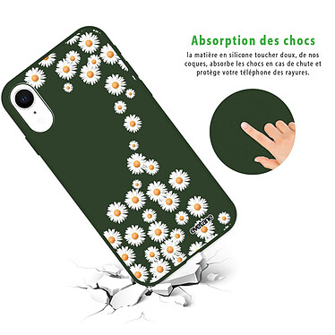 Avis Evetane Coque iPhone Xr Silicone Liquide Douce vert kaki Marguerite