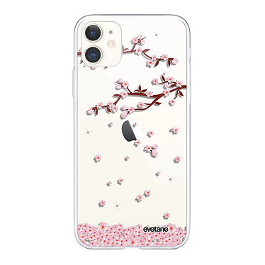 Evetane Coque iPhone 11 silicone transparente Motif Chute De Fleurs ultra resistant