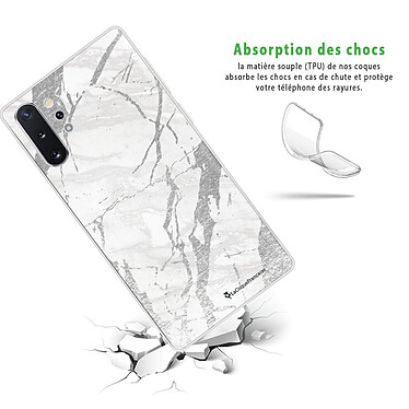 Avis LaCoqueFrançaise Coque Samsung Galaxy Note 10 Plus 360 intégrale transparente Motif Marbre gris Tendance