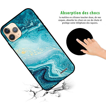 Avis Evetane Coque iPhone 11 Pro Silicone Liquide Douce noir Bleu Nacré Marbre
