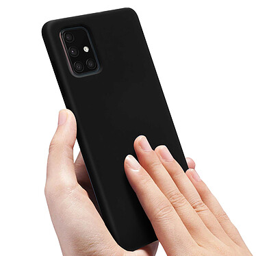 Avizar Coque Samsung Galaxy A71 Silicone Semi-rigide Finition Soft Touch noir pas cher