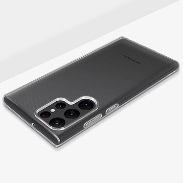 Avizar Coque Samsung Galaxy S22 Ultra Silicone Souple Film Verre Trempé 9H Transparent pas cher