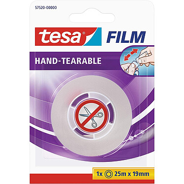 TESA Ruban Adhésif Déchirable à la main Tesafilm 25 mx 19 mm