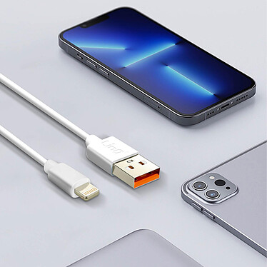 LinQ Câble USB vers Lightning 2m de Long Charge et Transfert de Données Blanc pas cher