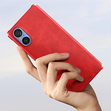 Avis Avizar Coque pour Sony Xperia 5 V Rigide revêtement Simili Cuir  Rouge