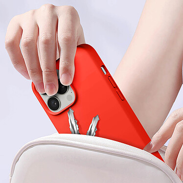Avis Avizar Coque pour iPhone 15 Pro Silicone Premium Semi rigide Finition Mate Douce  Rouge